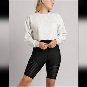 ORAKI Eyelet Biker Short Size XS Black With Pockets High Waist Made In Canada